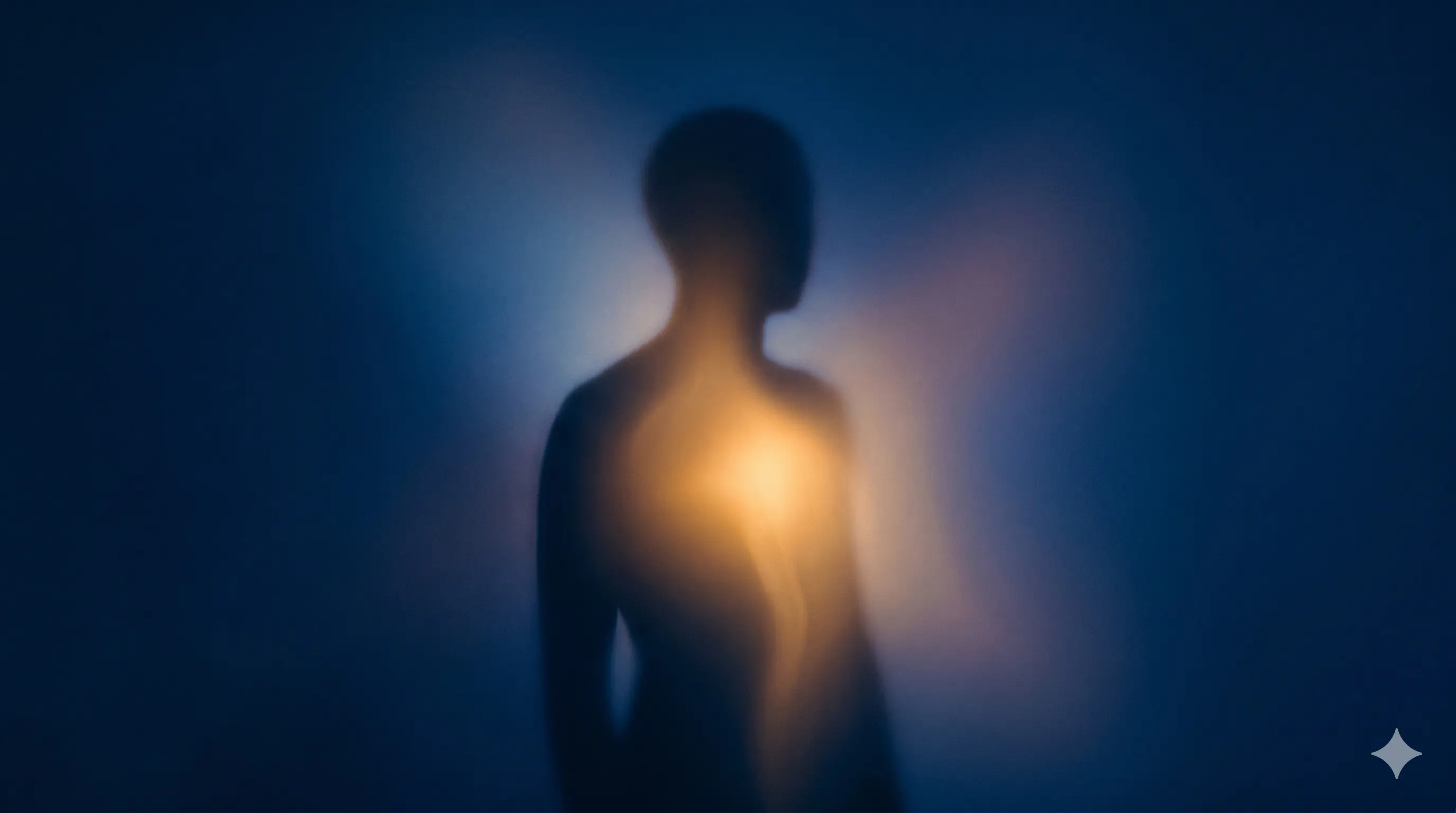 Silueta abstracta con luz cálida que representa la inteligencia emocional y la autoconciencia