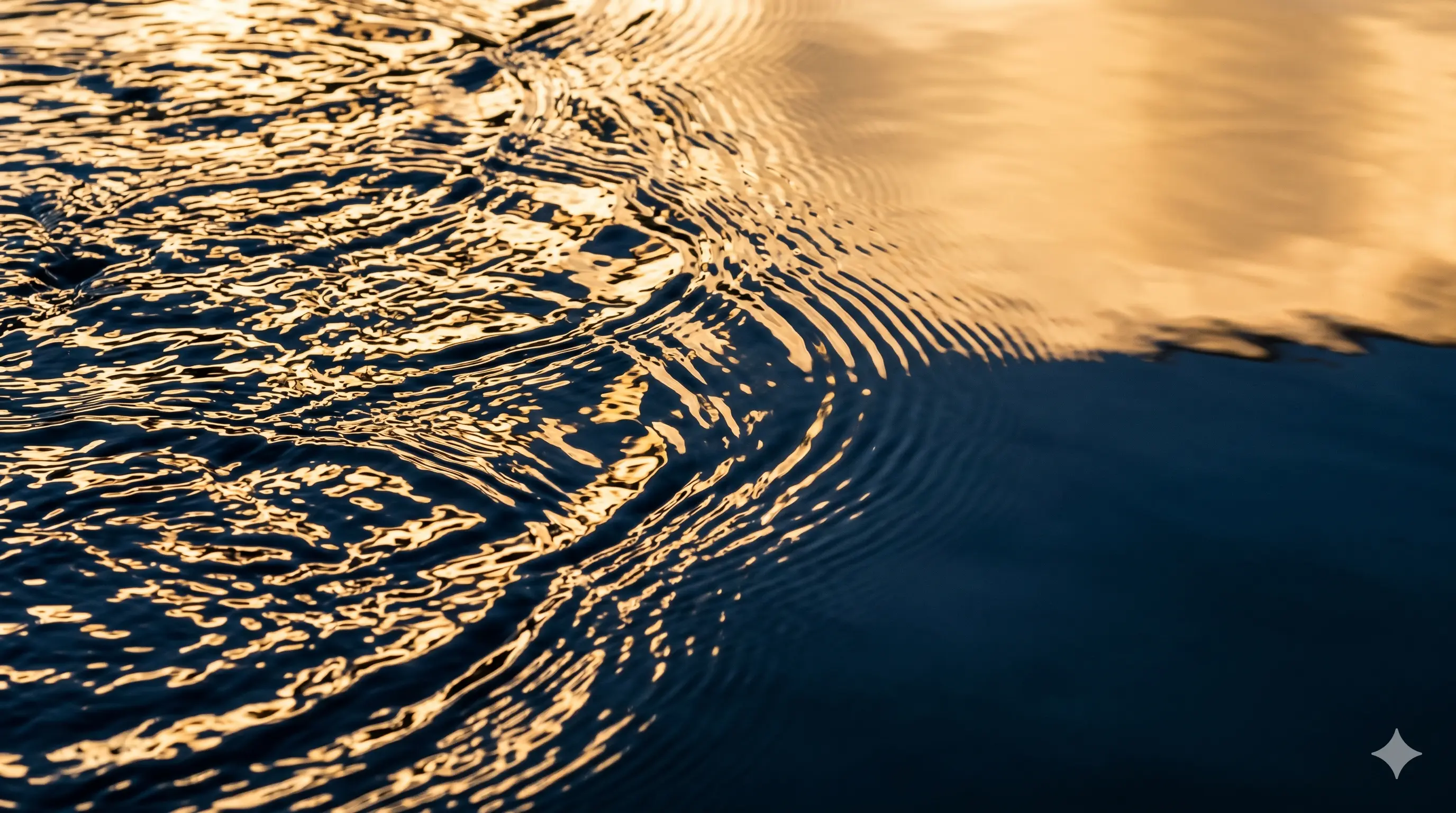 Water surface transitioning from turbulent to calm, representing emotional regulation